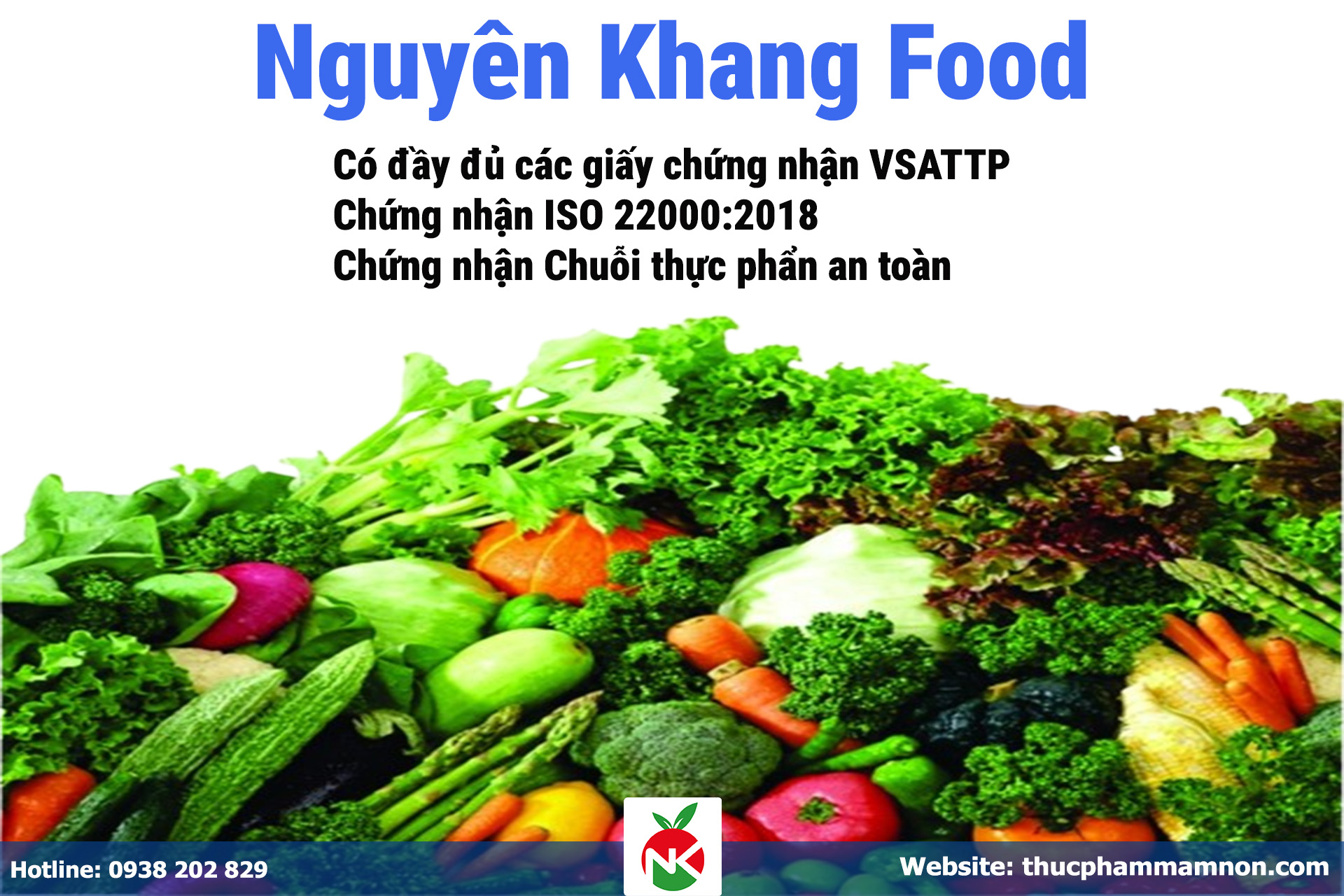 Nguyên Khang Food cam kết có đầy đủ các chứng nhận vệ sinh an toàn thực phẩm